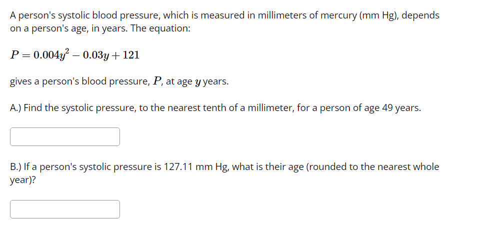 A person's systolic blood pressure, which is