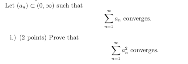 !!!!!!!!!! Let (an) C (0, co) such that DO an