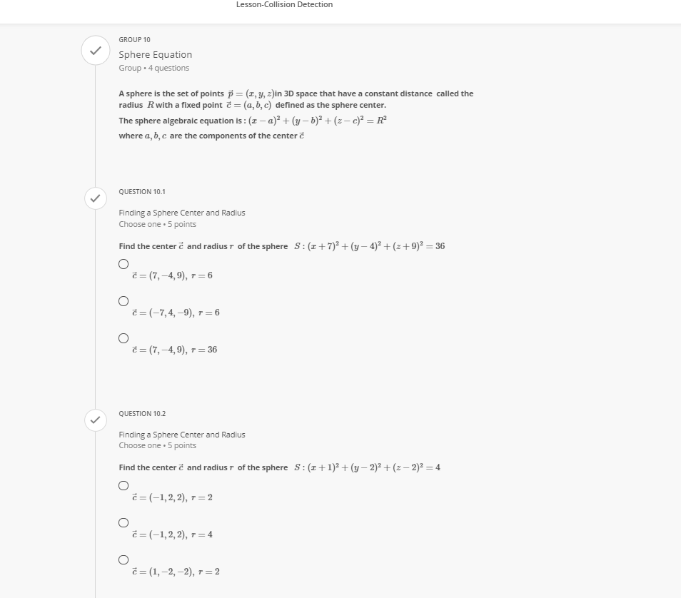QUESTION 8 V Transforming a Point from Local