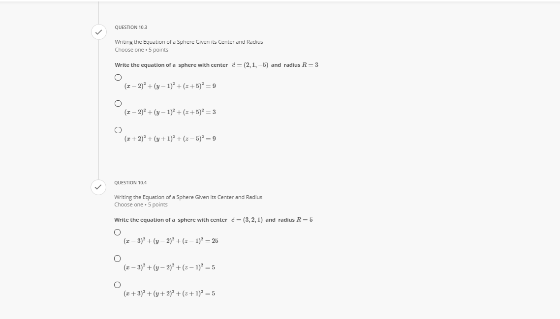 QUESTION 8 V Transforming a Point from Local