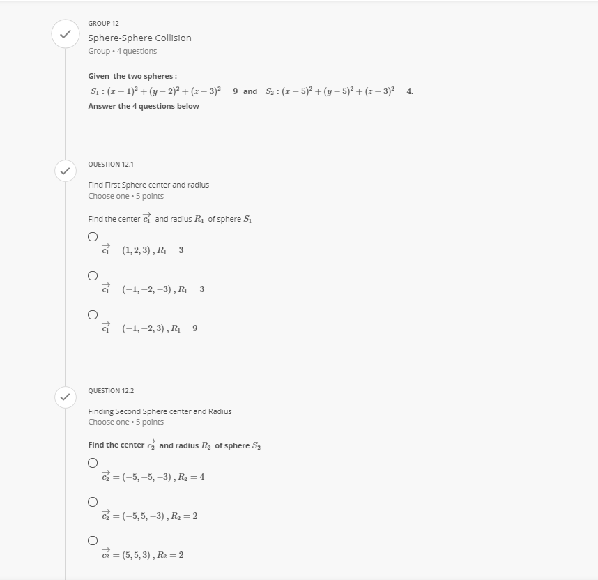 QUESTION 8 V Transforming a Point from Local