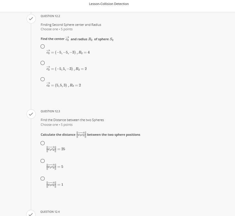 QUESTION 8 V Transforming a Point from Local