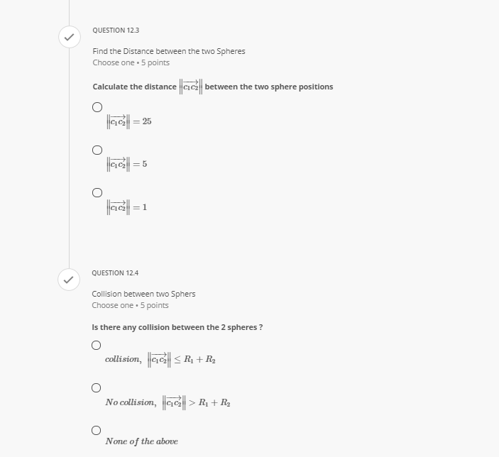 QUESTION 8 V Transforming a Point from Local