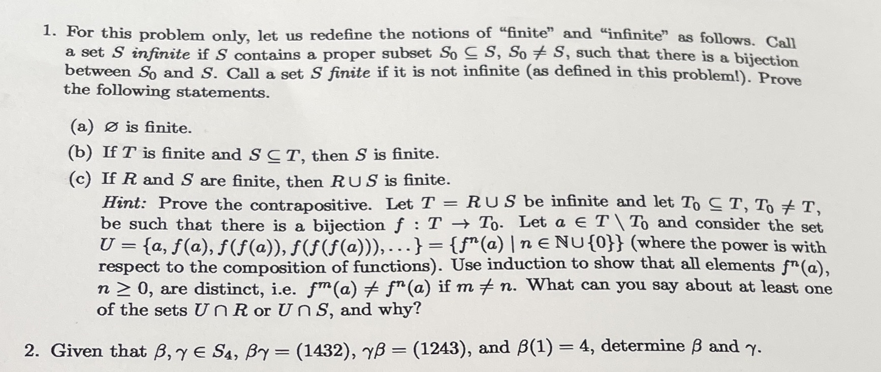 answer all parts please 1. For this problem only,