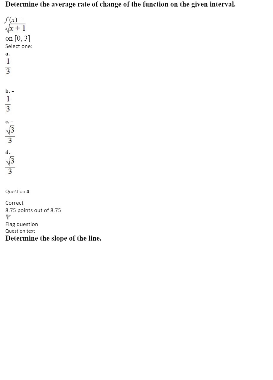 Determine the average rate of change of the