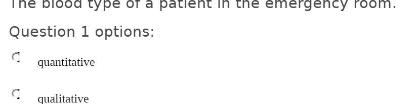 The blood type of a patient in the emergency