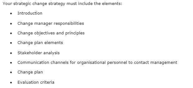 Your strategic change strategy must include the
