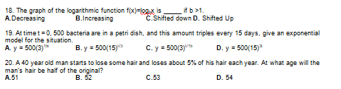 \f17. The graph of the logarithmic function