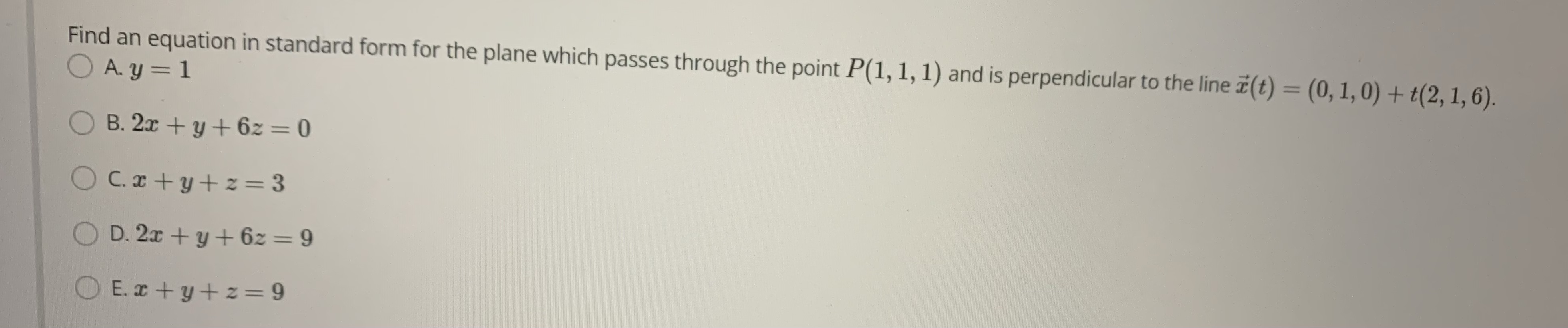 O Ay = 1 Find an equation in standard form for
