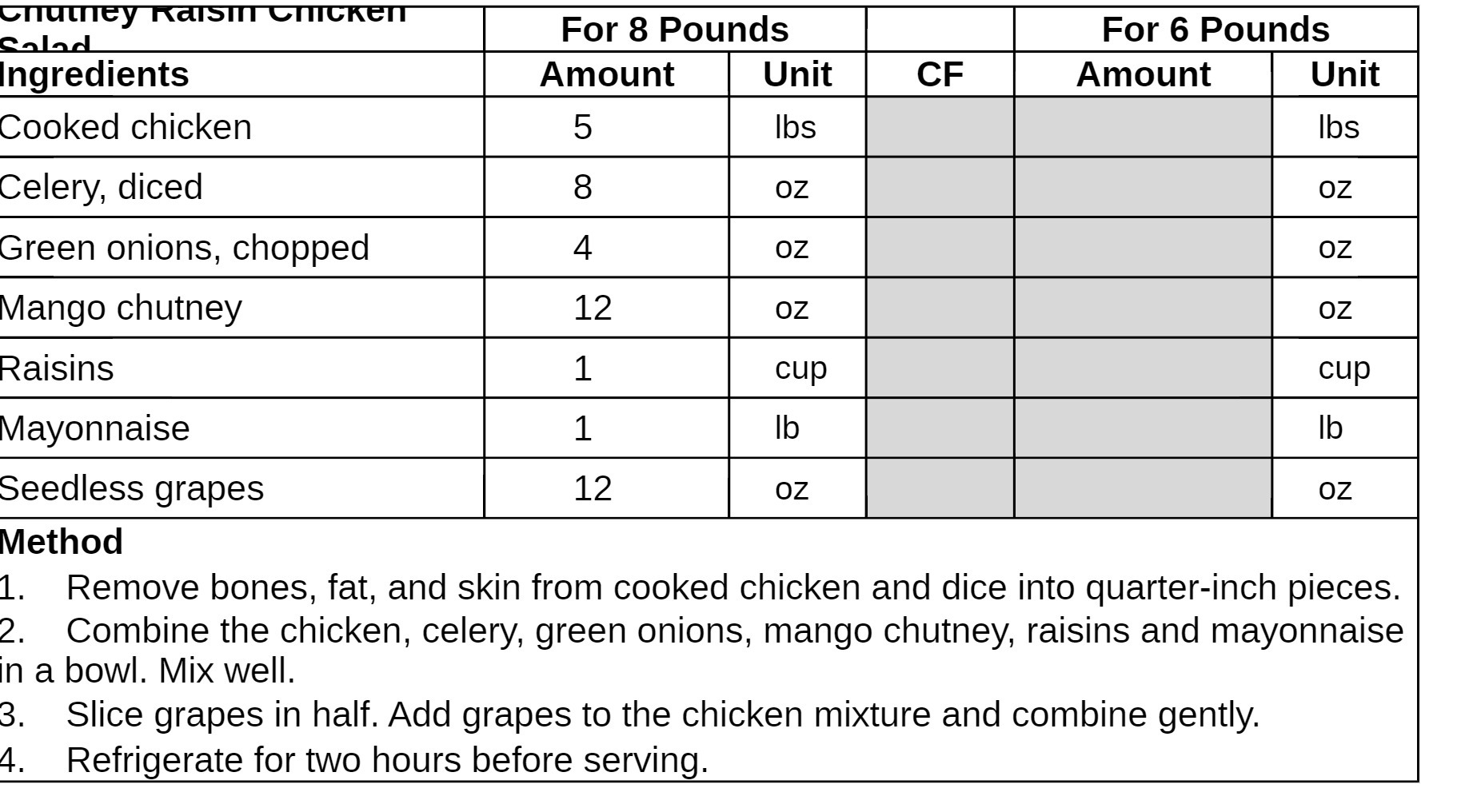 I - v N .n O N Ii N For 8 Pounds For 6 Pounds