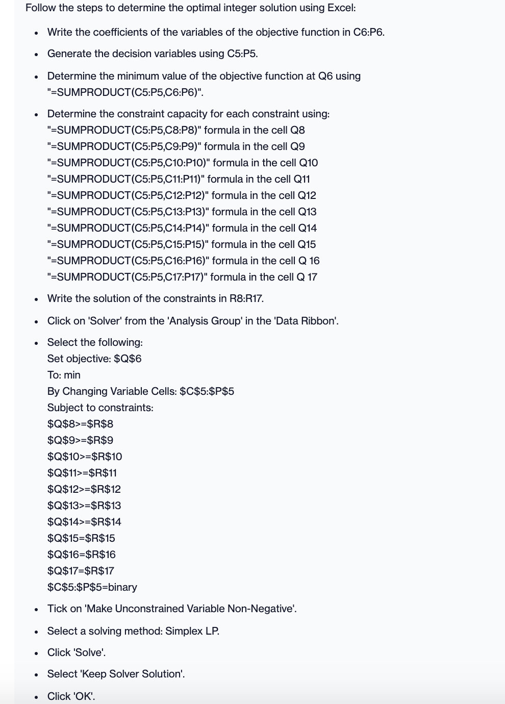 Burnside Marketing By Changing Variable Cells: W