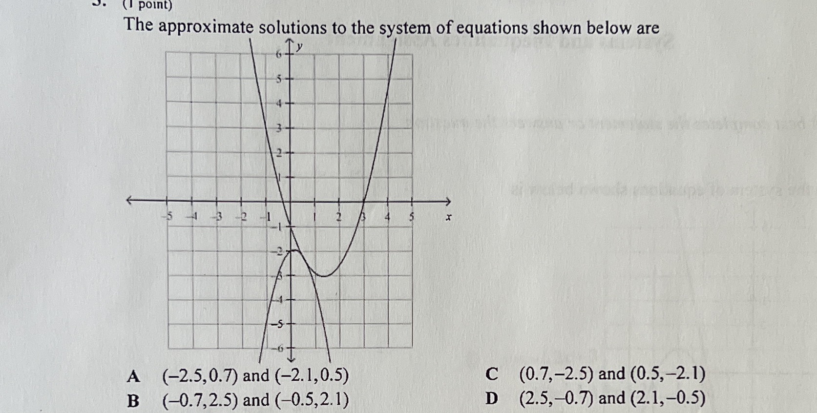 J. (I point) The approximate solutions to the