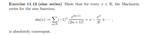 Exercise 11.12 (sine series) Show that for every