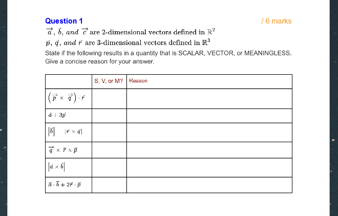 4:00 PM Tue Jun 21 Question 6 /4 marks Aforce of