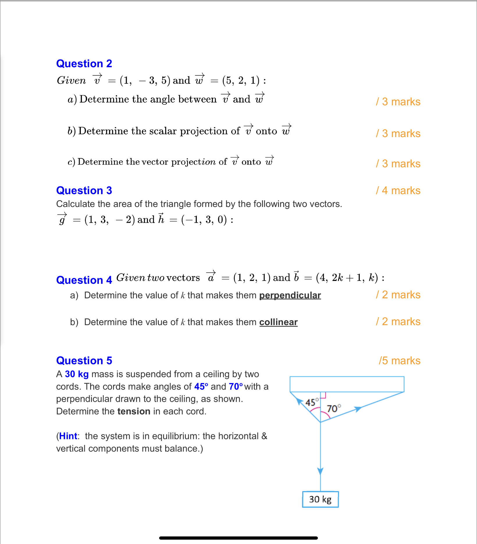 4:00 PM Tue Jun 21 Question 6 /4 marks Aforce of