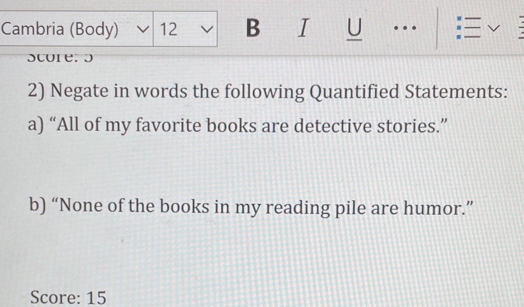 Cambria (Body) v 12 v B I . . . SCUIe. J 2)