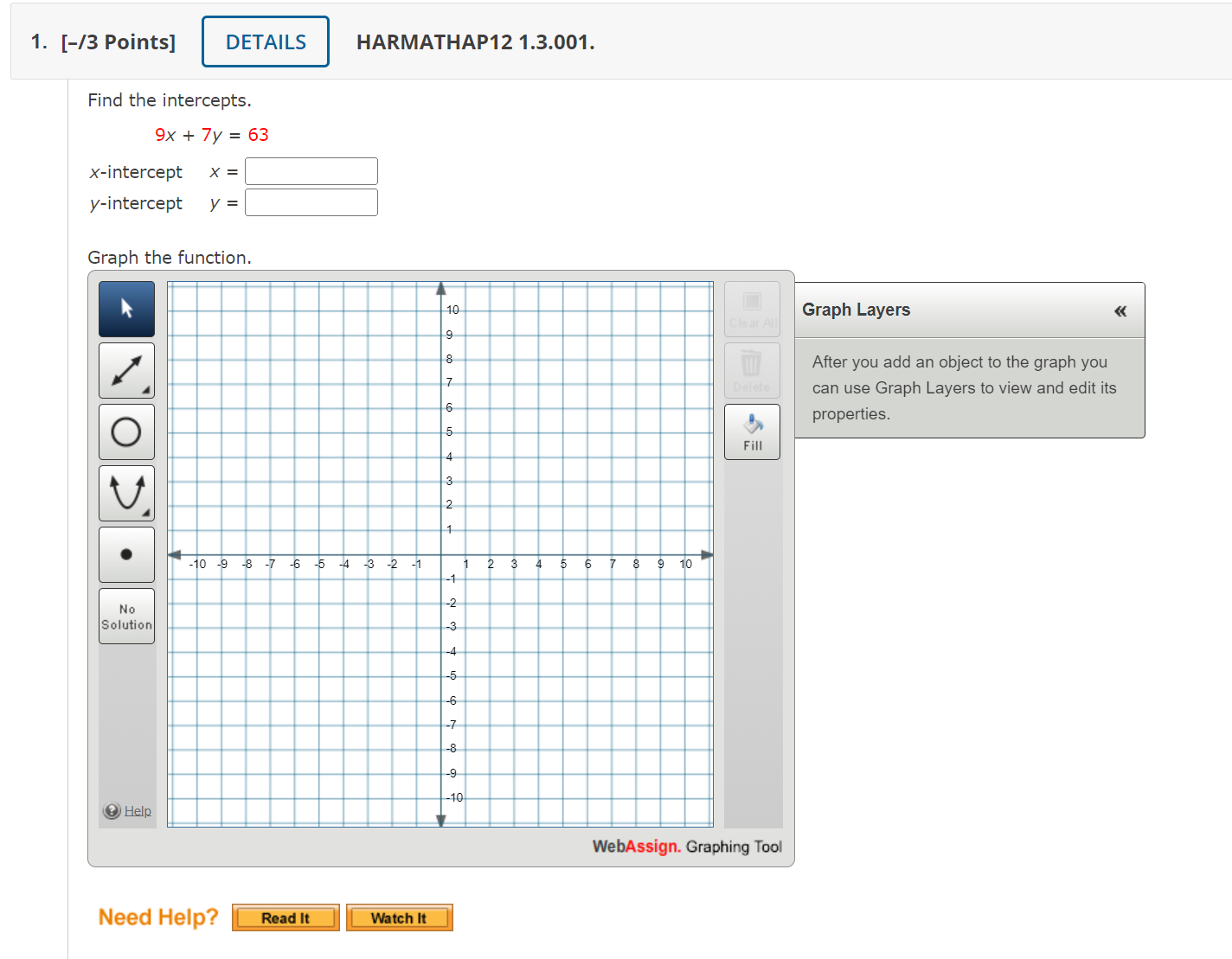 1. [-/3 Points] DETAILS HARMATHAP12 1.3.001. Find