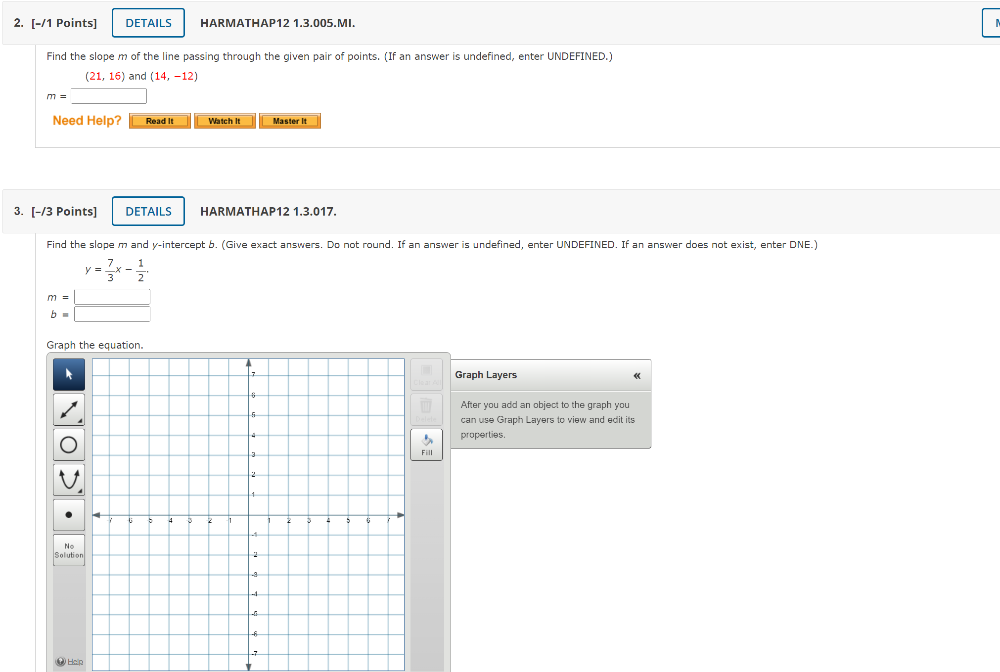 1. [-/3 Points] DETAILS HARMATHAP12 1.3.001. Find