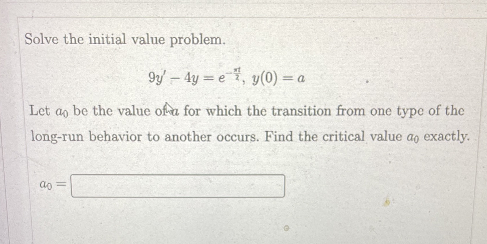 Please be clear Solve the initial value problem.