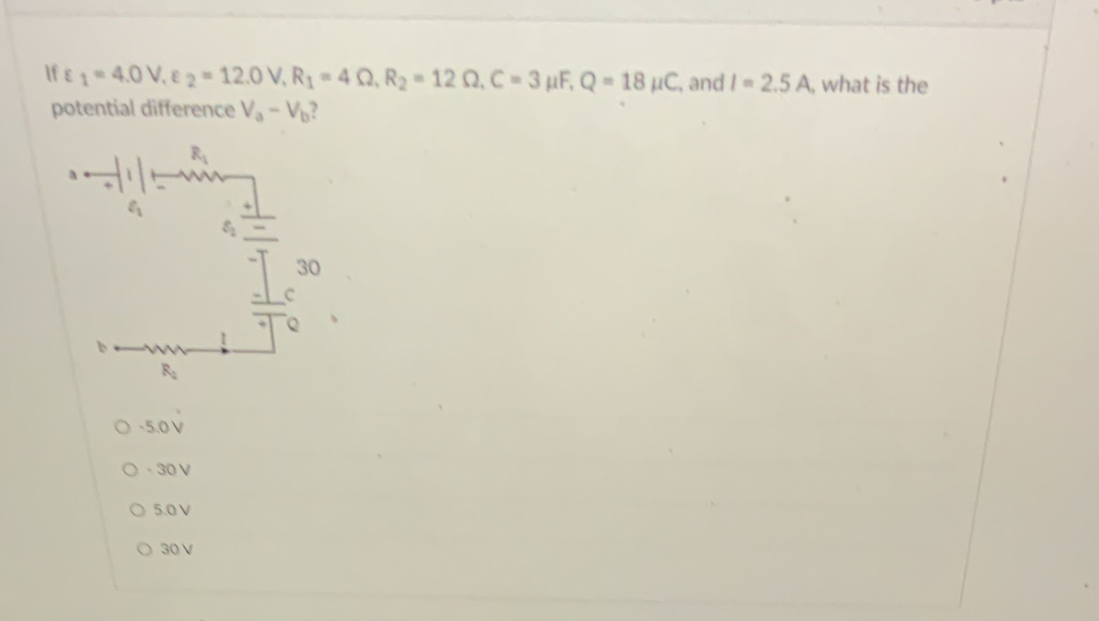 7 If = 1 = 4.0 V. 8 2 " 12.0 V. R1 - 4 Q. R2 - 12