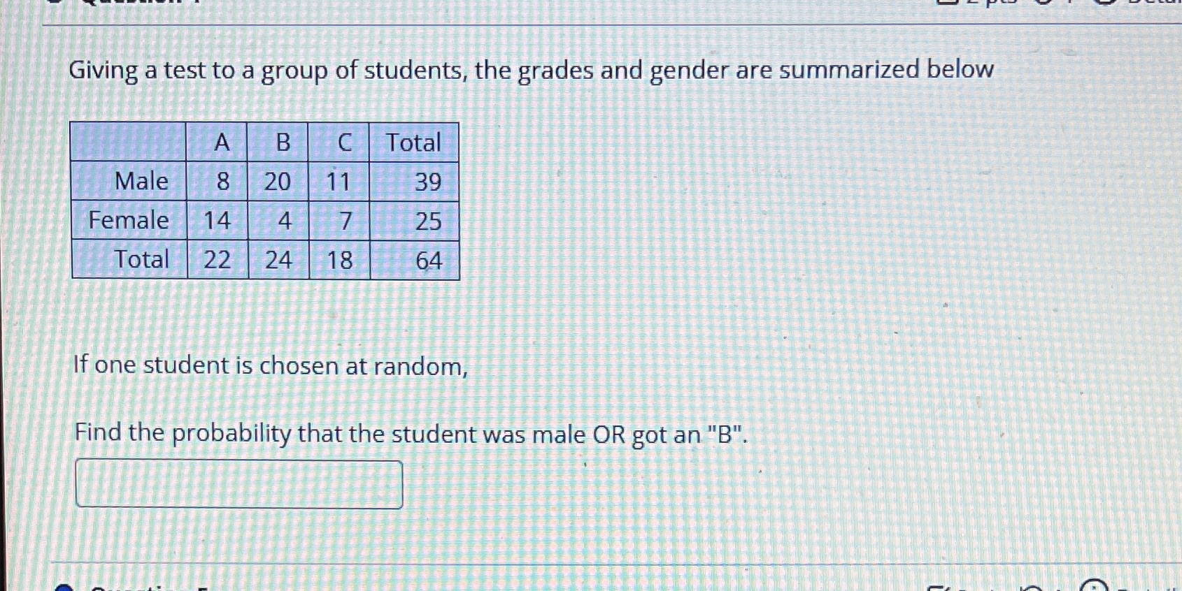 Giving a test to a group of students, the grades
