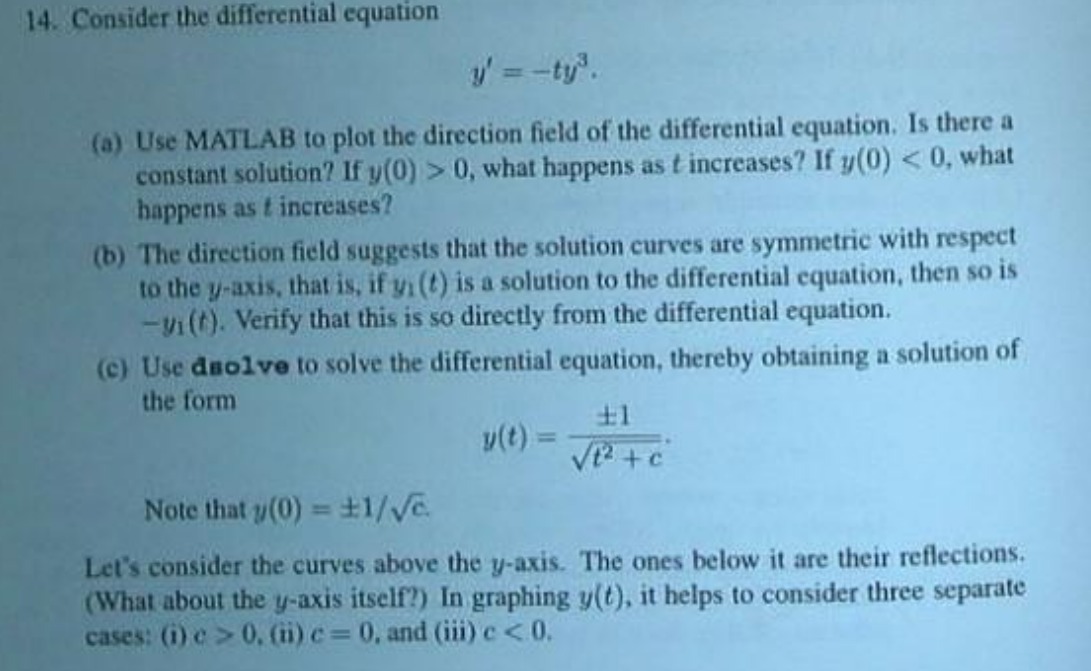 14. Consider the differential equation y