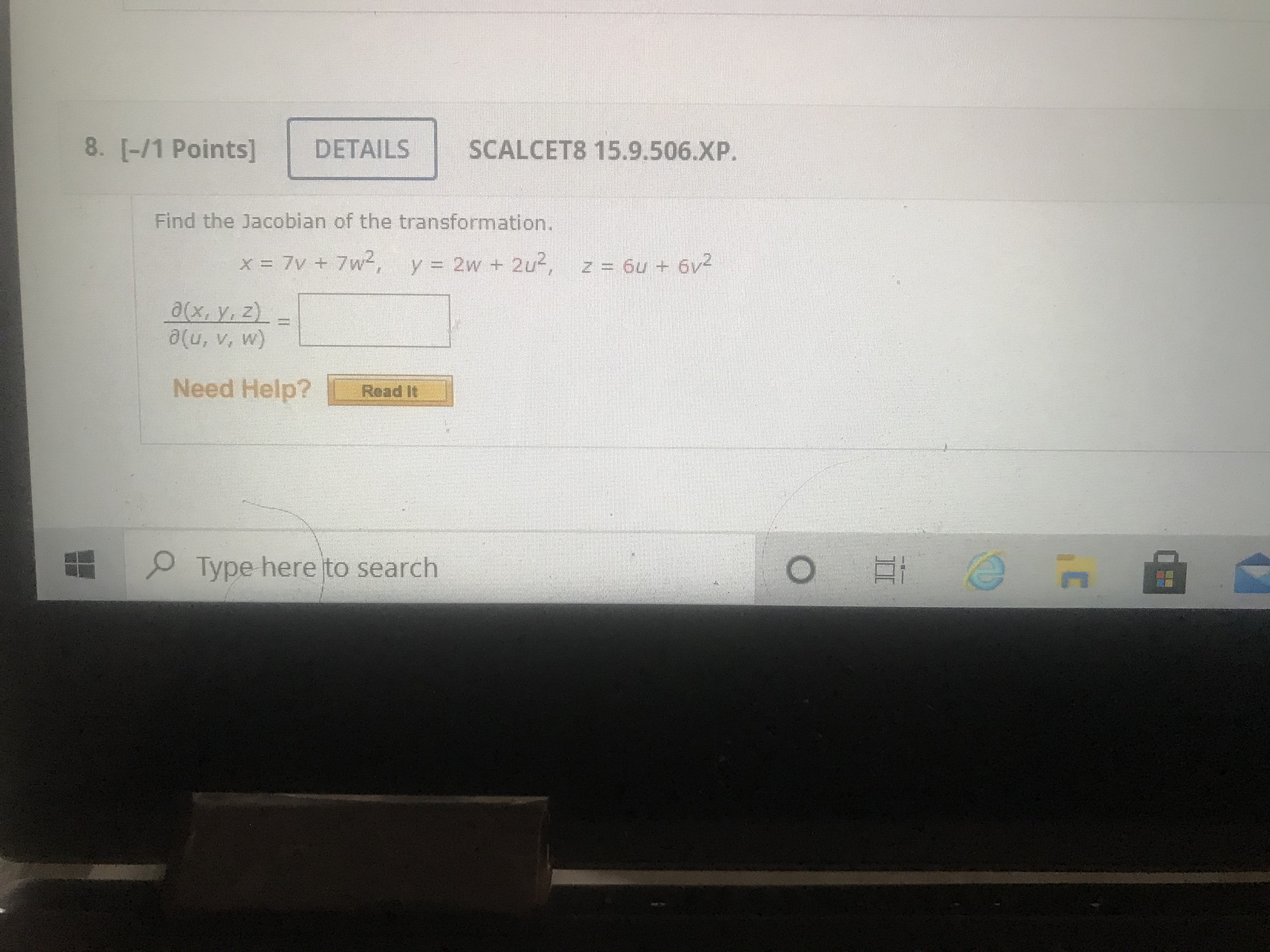 8. [-/1 Points] DETAILS SCALCET8 15.9.506.XP.