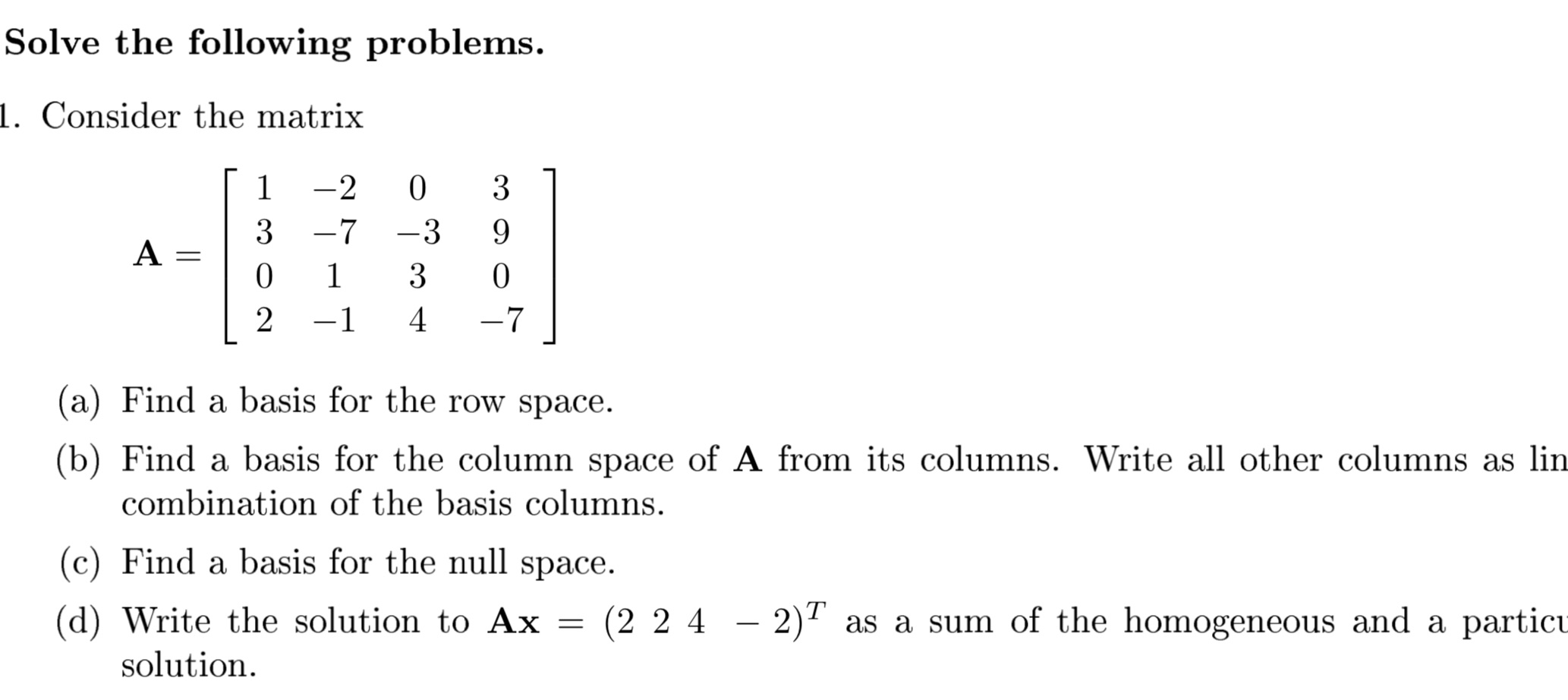 I don't know how to do (b) find all other columns