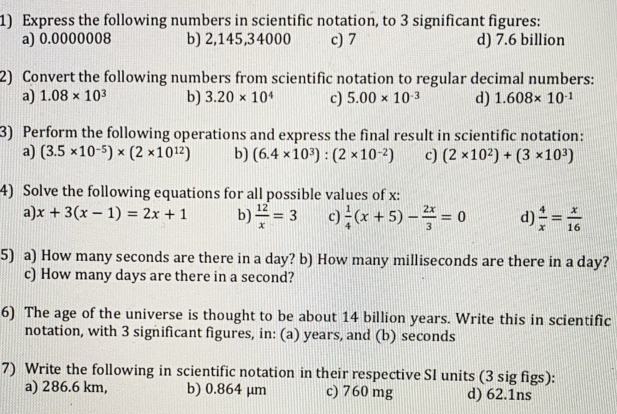 Show all work from question #3 onwards, and with