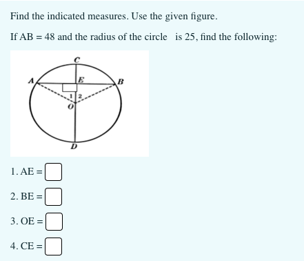 Find the indicated measures. Use the given