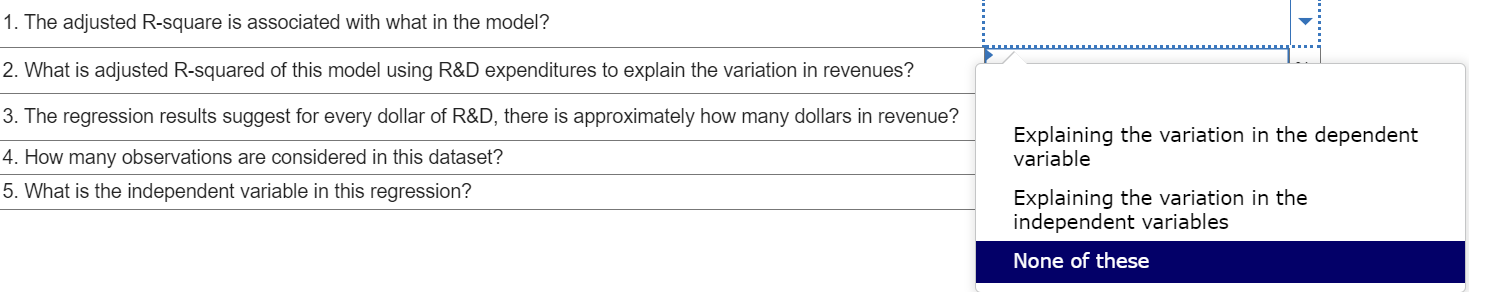 1. The adjusted R-square is associated with what