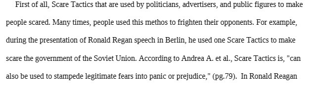 First of all, Scare Tactics that are used by