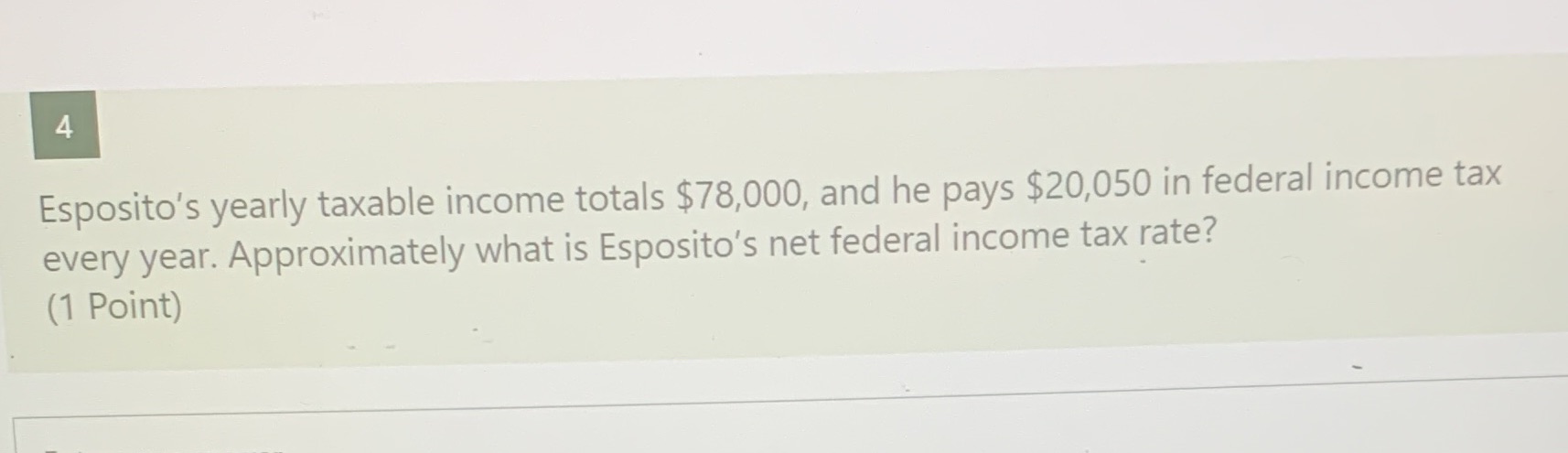 4 Esposito's yearly taxable income totals