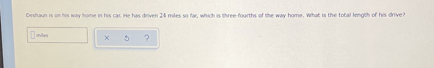 Deshaun is on his way home in his car. He has