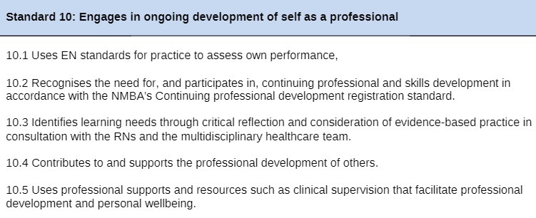 Standard 10: Engages in ongoing development of