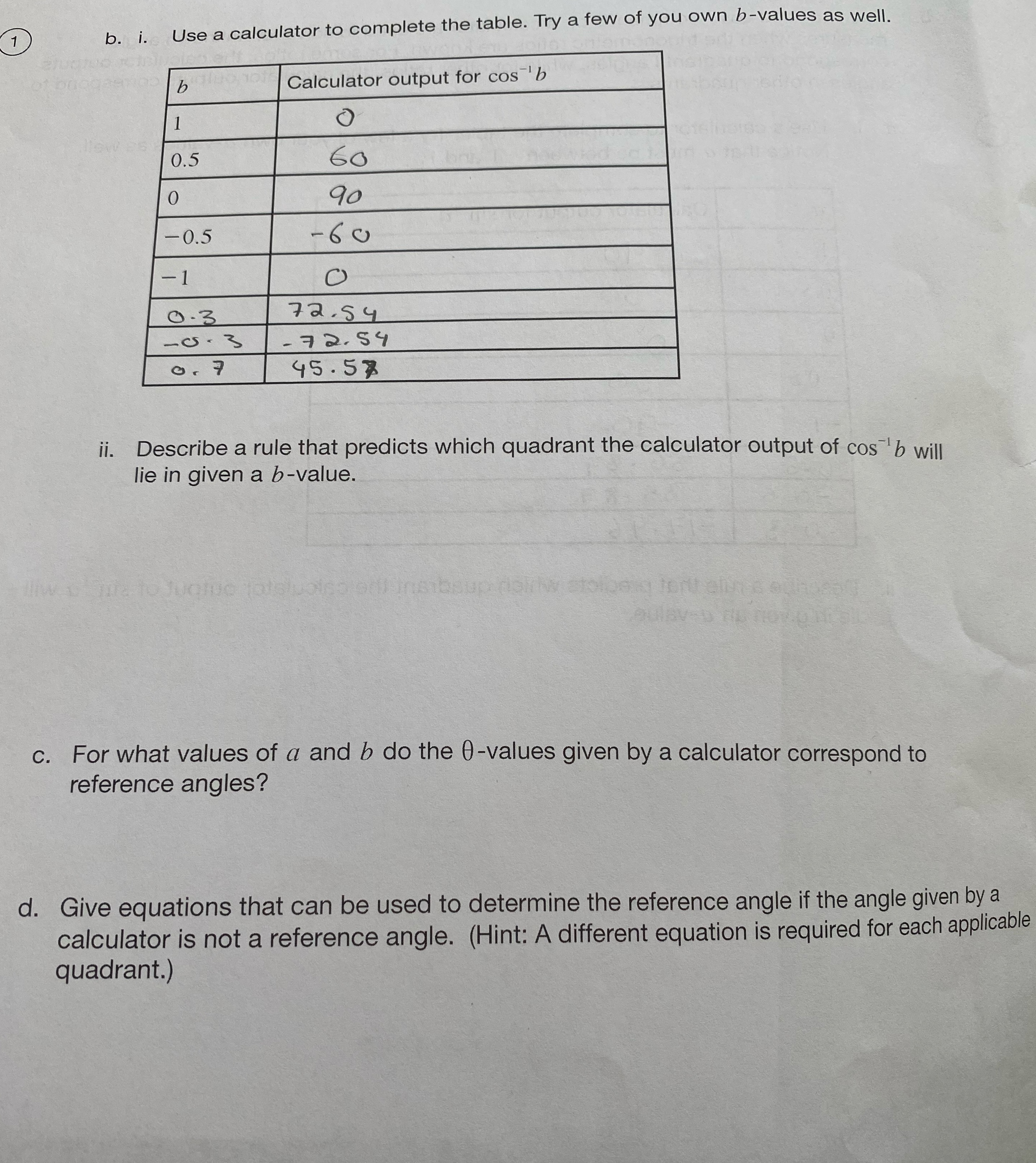 Math 30-1Ratios and equations 1 b. i. Use a