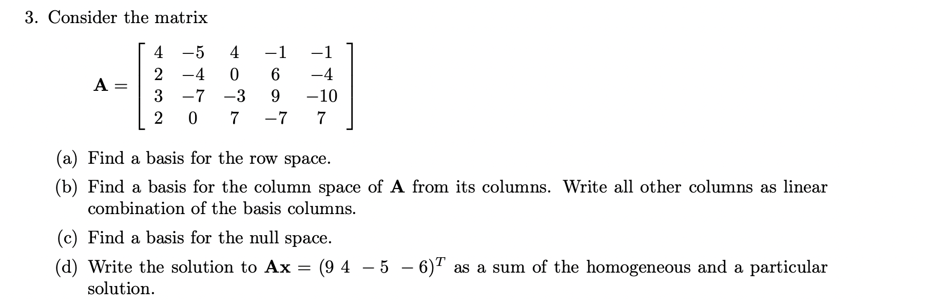 I don't know how to do (b) find all other columns