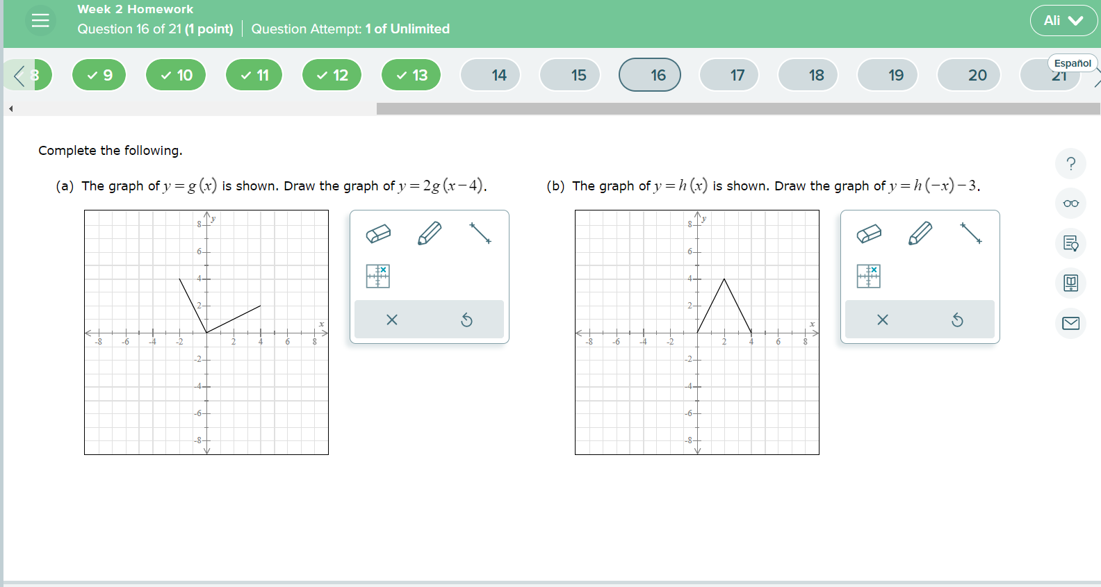 Week 2 Homework Question 16 of 21 (1 point) |