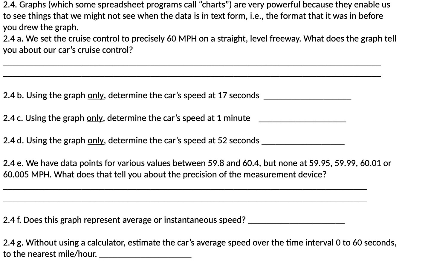 2.4. Graphs (which some spreadsheet programs call