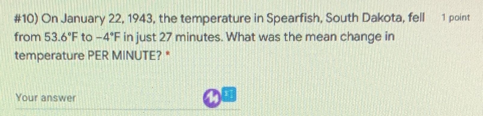What was the mean change in temperature PER