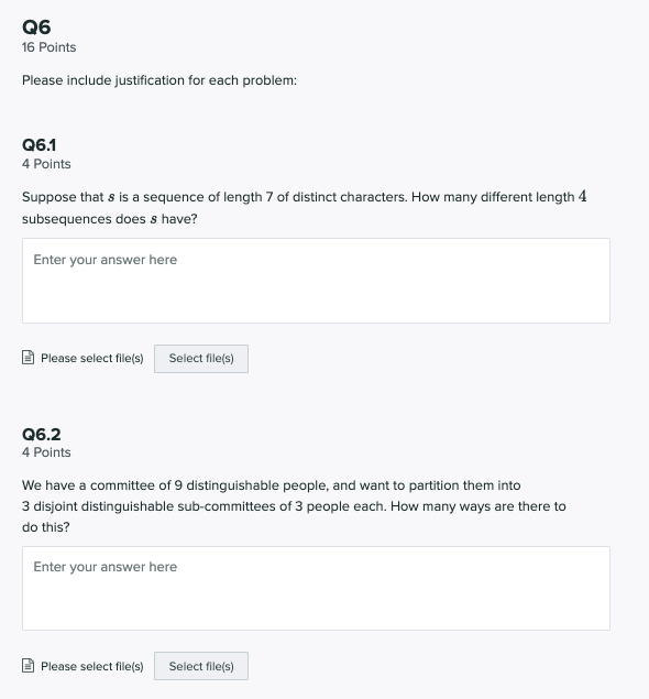 Q6 16 Points Please include justification for