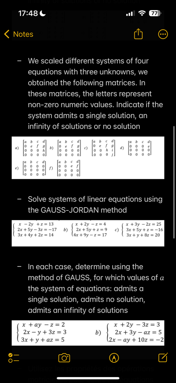 - Among the following augmented matrices,