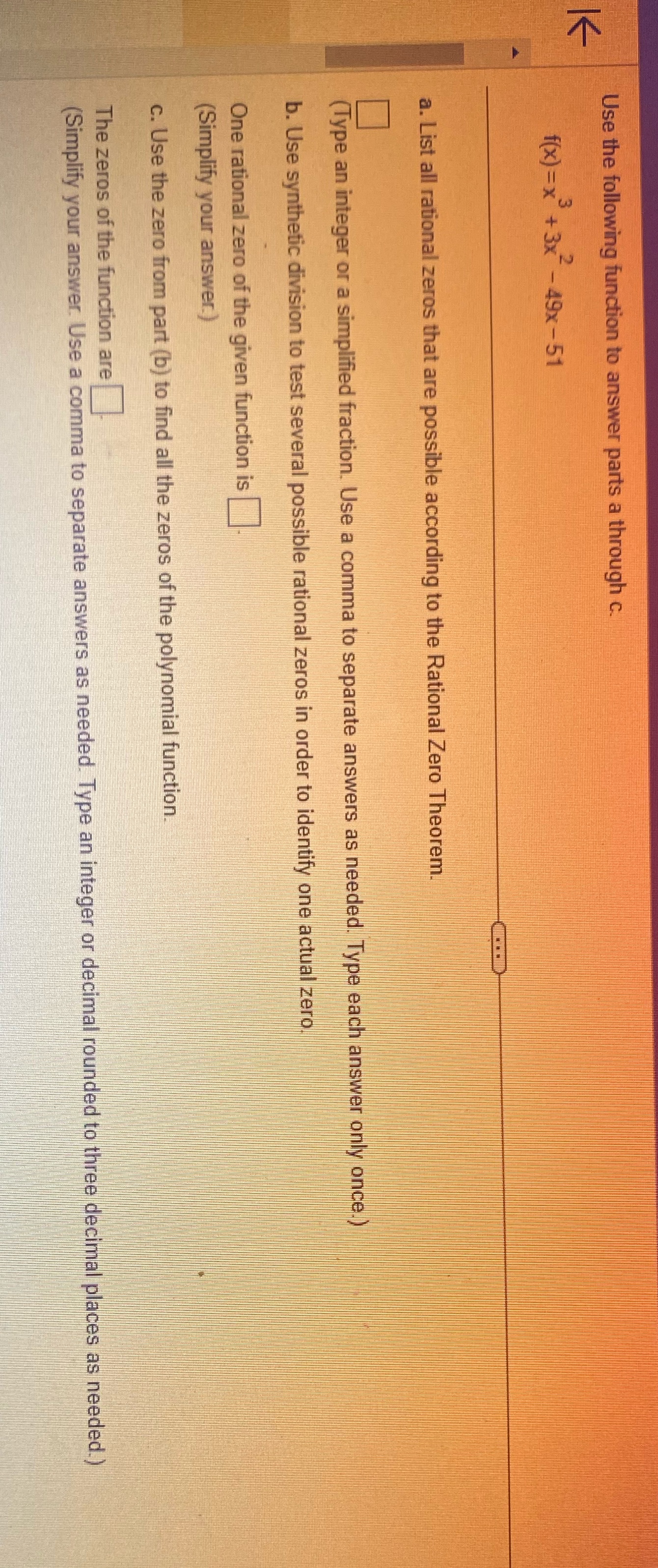 use the following function to answer A-C Use the