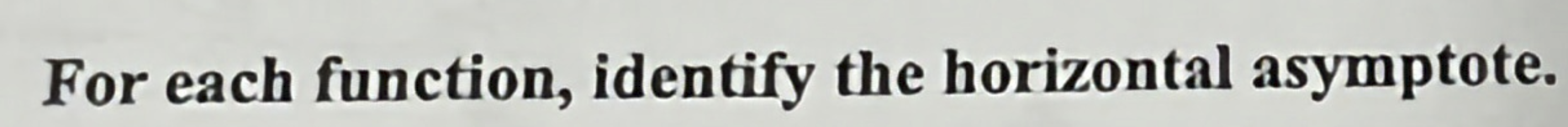 For each function, identify the horizontal