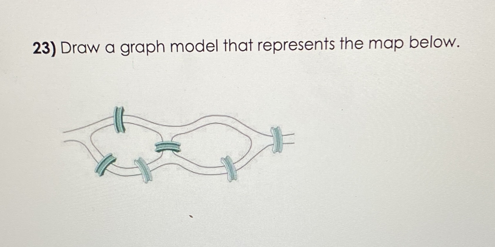 23) Draw a graph model that represents the map
