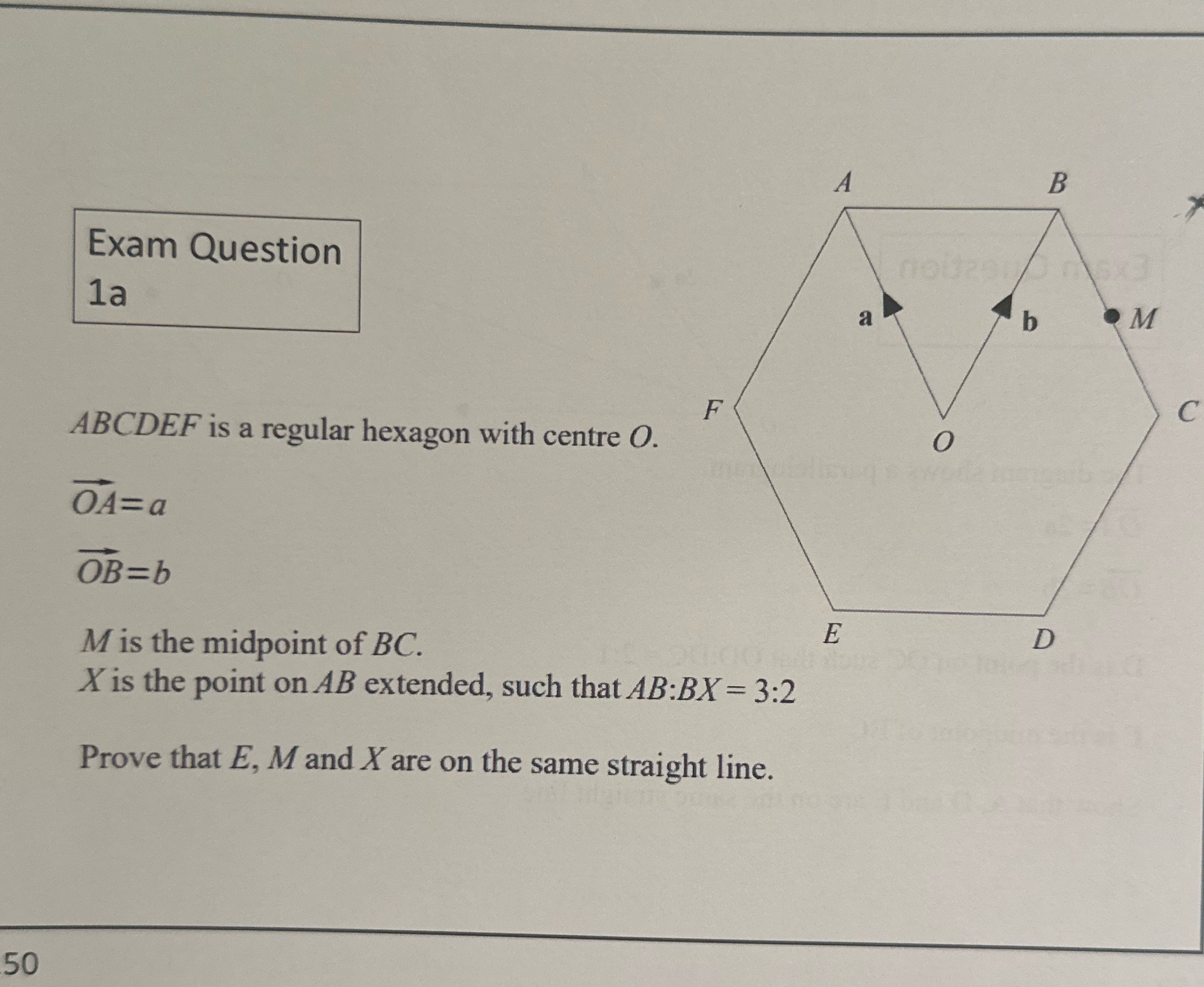 B Exam Question 1a a b M F C ABCDEF is a regular