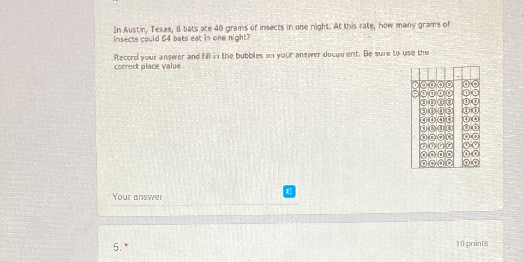 In Austin, Texas, 8 bats ate 40 grams of insects