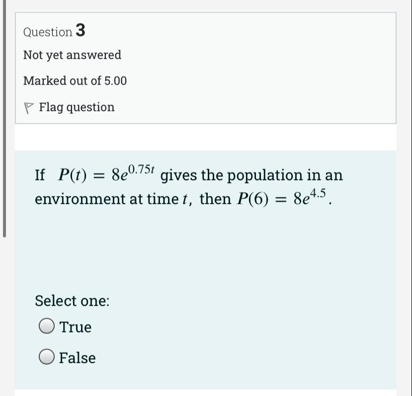 Question 2 Not yet answered Marked out of 5.00 F