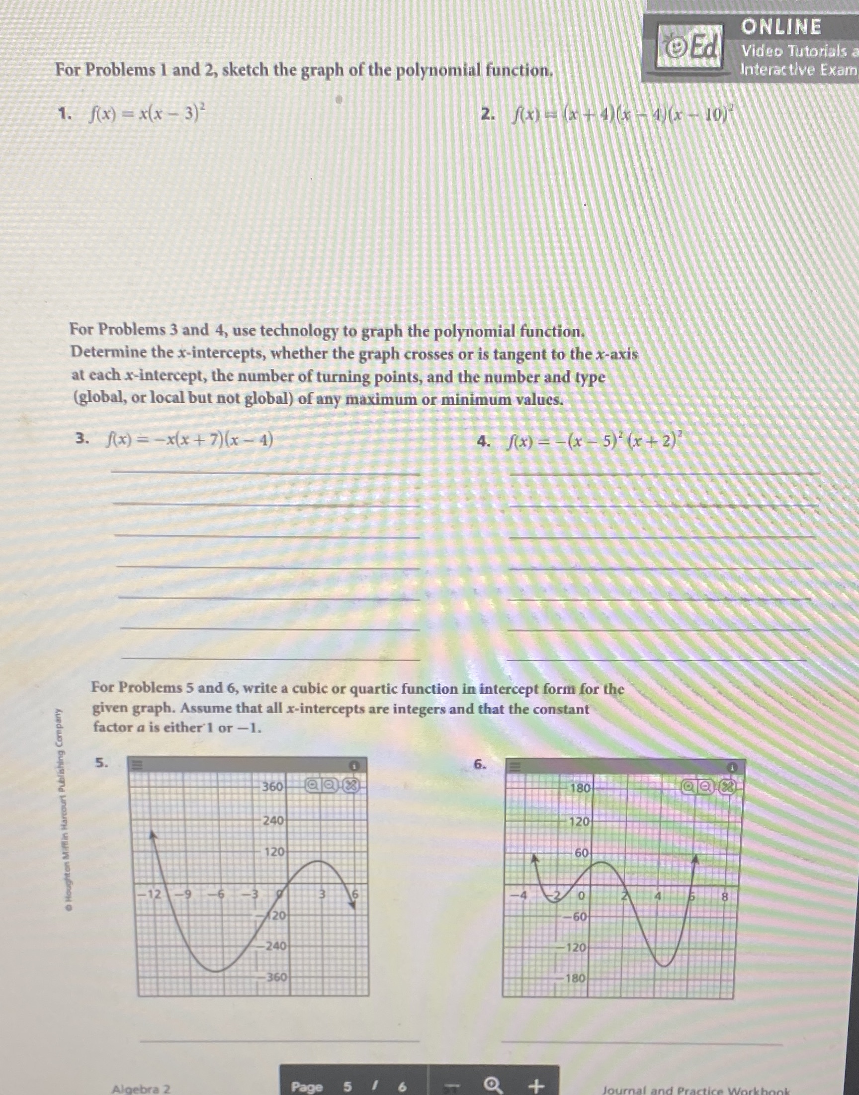 ONLINE OEd Video Tutorials For Problems 1 and 2,