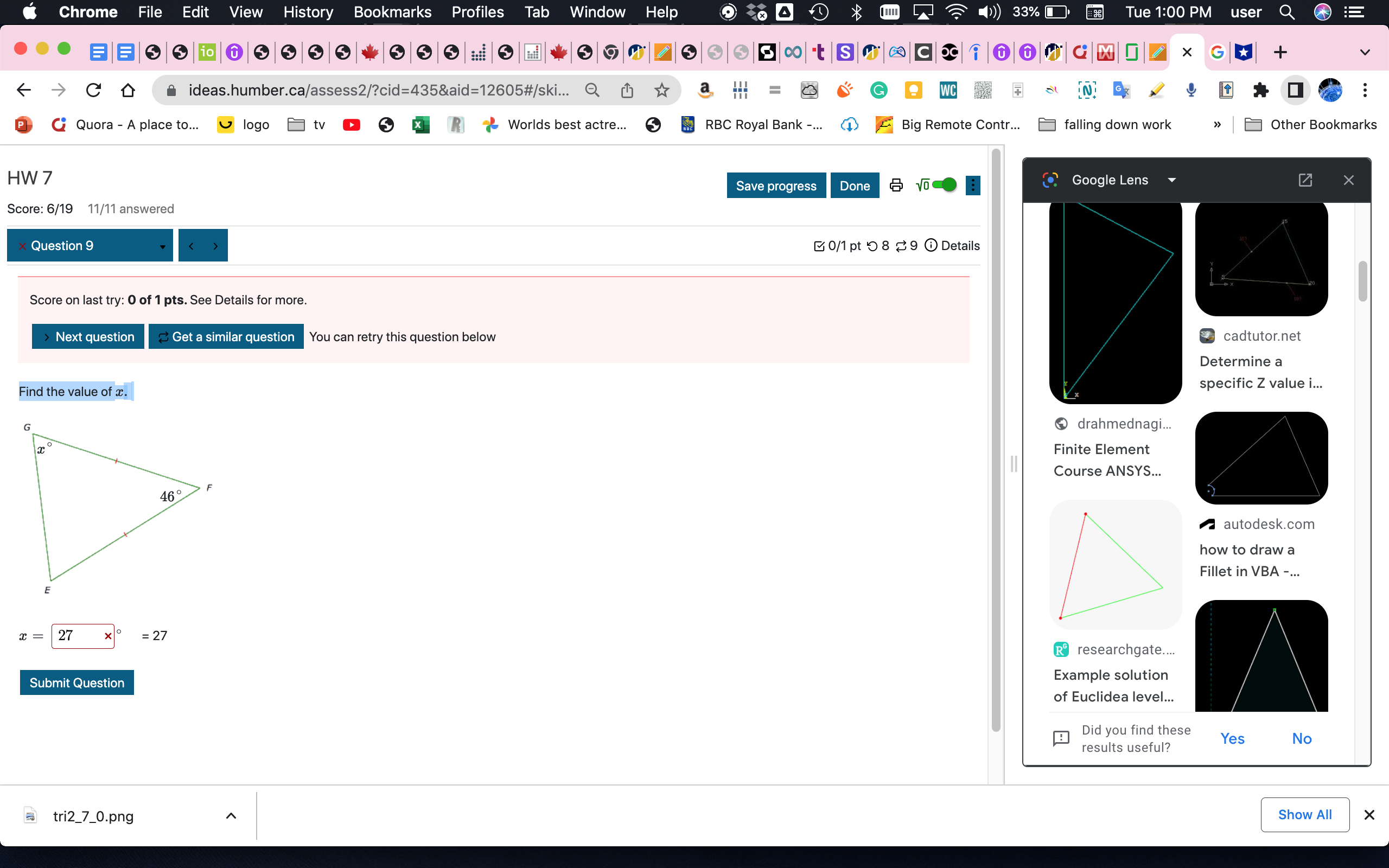 Find the Value of x Chrome File Edit View History
